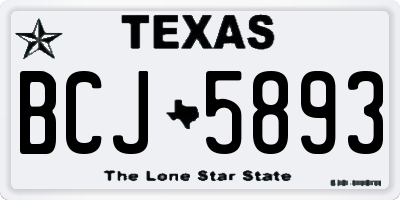 TX license plate BCJ5893