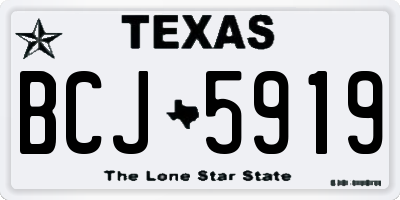 TX license plate BCJ5919