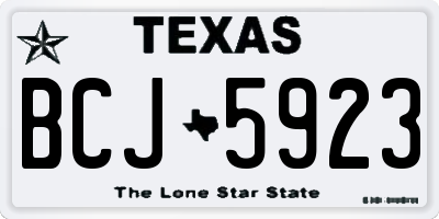 TX license plate BCJ5923