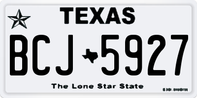 TX license plate BCJ5927