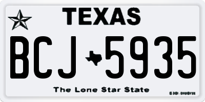 TX license plate BCJ5935