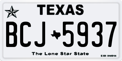 TX license plate BCJ5937