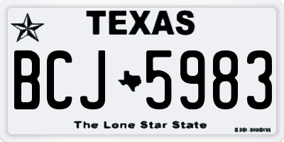 TX license plate BCJ5983