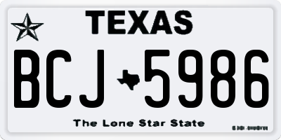 TX license plate BCJ5986