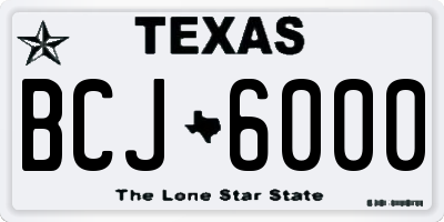 TX license plate BCJ6000