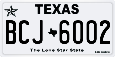 TX license plate BCJ6002