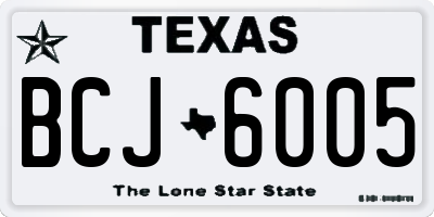 TX license plate BCJ6005