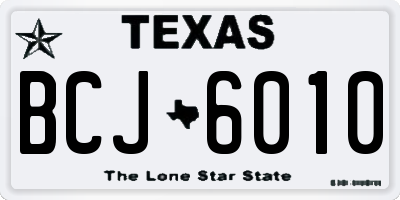 TX license plate BCJ6010
