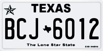 TX license plate BCJ6012