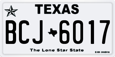 TX license plate BCJ6017