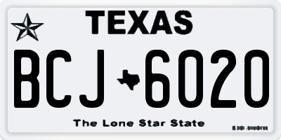 TX license plate BCJ6020