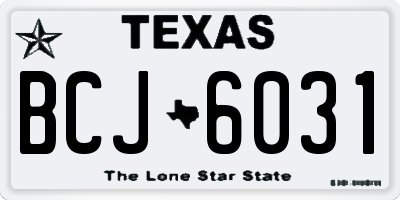 TX license plate BCJ6031