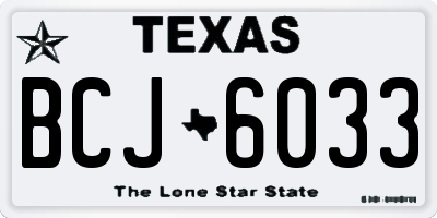 TX license plate BCJ6033