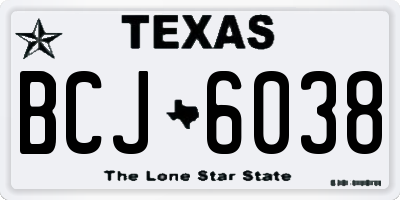TX license plate BCJ6038