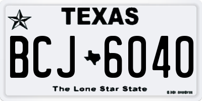 TX license plate BCJ6040