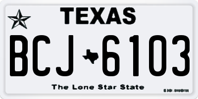TX license plate BCJ6103