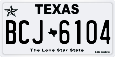 TX license plate BCJ6104