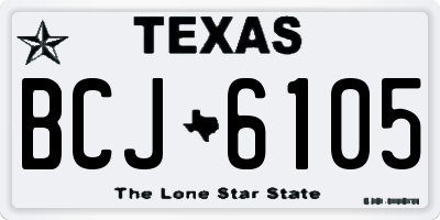 TX license plate BCJ6105