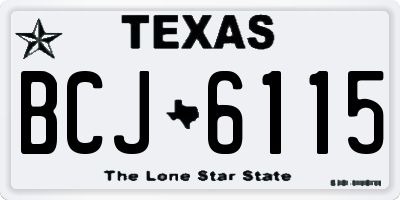 TX license plate BCJ6115