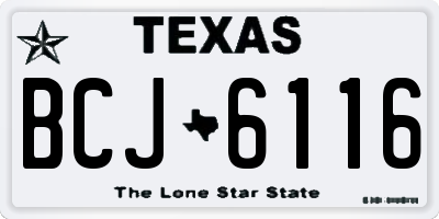 TX license plate BCJ6116