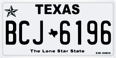 TX license plate BCJ6196