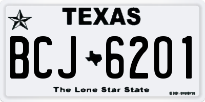 TX license plate BCJ6201