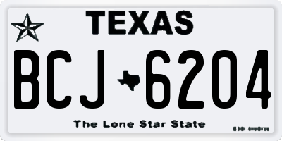 TX license plate BCJ6204