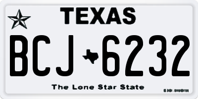 TX license plate BCJ6232