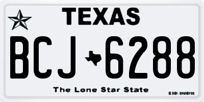 TX license plate BCJ6288
