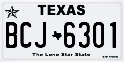 TX license plate BCJ6301