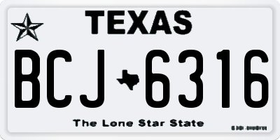 TX license plate BCJ6316