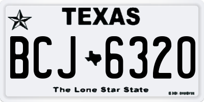 TX license plate BCJ6320