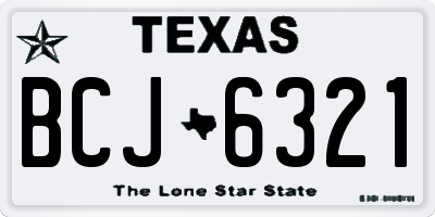 TX license plate BCJ6321