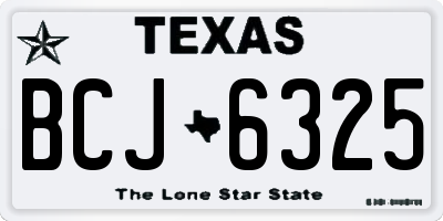 TX license plate BCJ6325