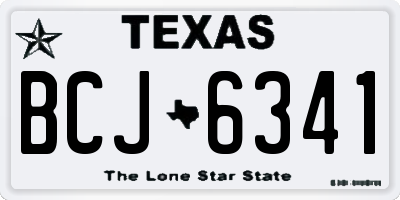 TX license plate BCJ6341