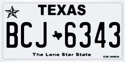 TX license plate BCJ6343