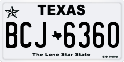 TX license plate BCJ6360