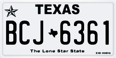 TX license plate BCJ6361