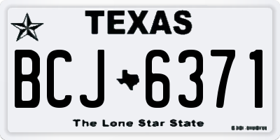 TX license plate BCJ6371