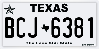 TX license plate BCJ6381