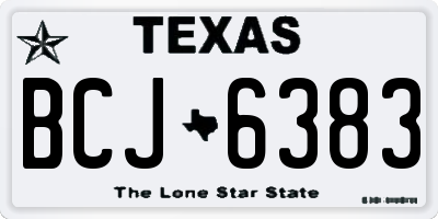 TX license plate BCJ6383