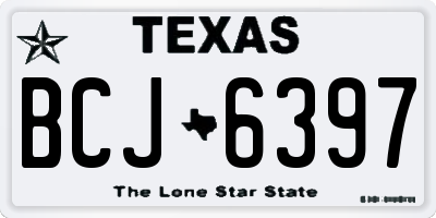 TX license plate BCJ6397