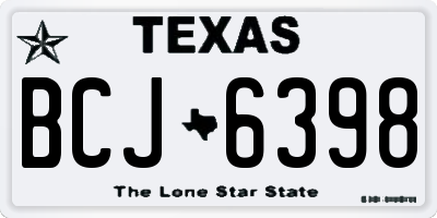 TX license plate BCJ6398