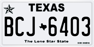TX license plate BCJ6403