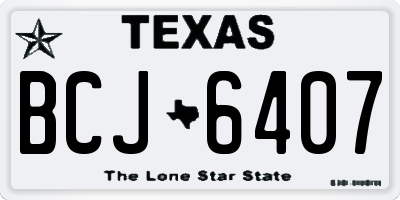 TX license plate BCJ6407