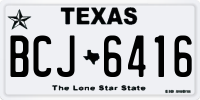 TX license plate BCJ6416