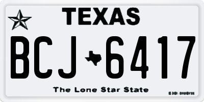 TX license plate BCJ6417