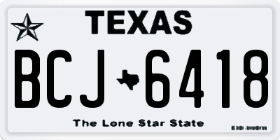 TX license plate BCJ6418