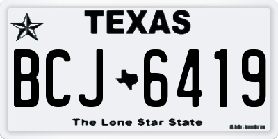 TX license plate BCJ6419