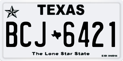 TX license plate BCJ6421